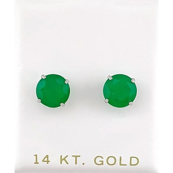 Genuine 6.18 Cts Emeralds Earrings 14k White Gold